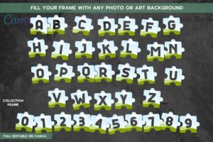 Puzzle Square Letter Canva Frame
