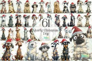 Quirky Christmas Dog Sublimation Bundle