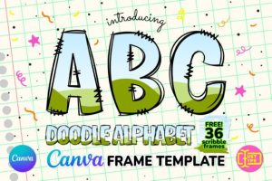 Quirky Doodle Alphabet Canva Frame