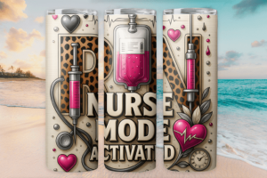 Alternative view of RN Nurse Tumbler Wrap 20oz Skinny Png