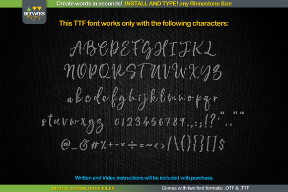 RS01 Cursiva Rhinestone Template TTF Font - Image 2