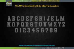 Alternative view of RS02 Atletico TTF RHINESTONE Template Font