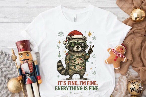 Raccoon Christmas Sublimation PNG - Image 2