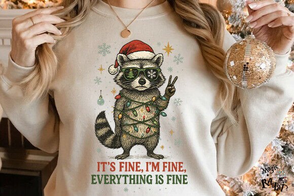 Raccoon Christmas Sublimation PNG - Image 4