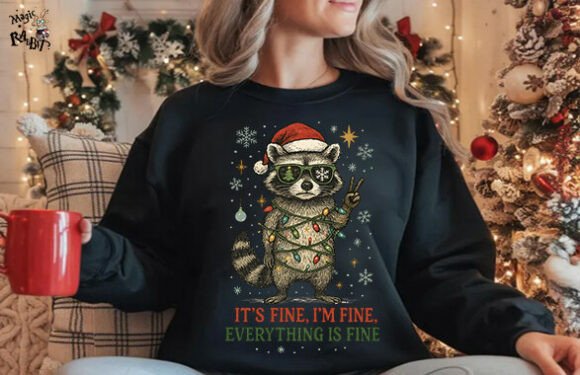 Raccoon Christmas Sublimation PNG - Image 5