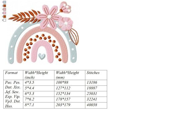 Rainbow Embroidery Design - Image 2