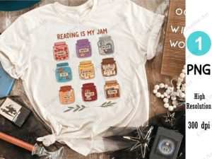 Alternative view of Reading is My Jam Bookish Sticker PNG