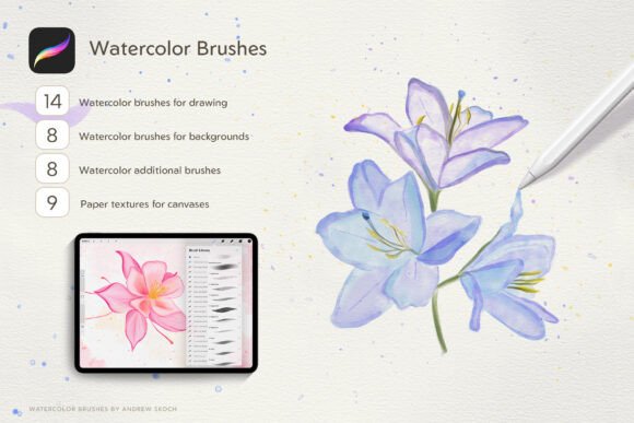 Realistic Watercolor Procreate Brushes - Image 3