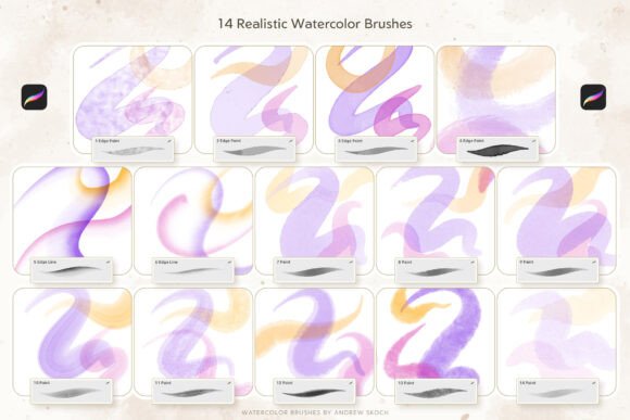 Realistic Watercolor Procreate Brushes - Image 4