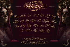 Alternative view of Rebelink Font