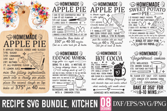 Recipe SVG Bundle, Kitchen Svg