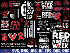 Red Ribbon Week Svg, No to Drugs SVG