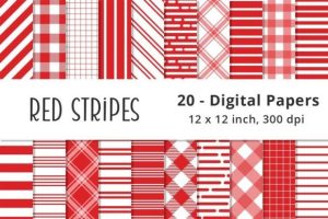 Red Stripes Background Digital Papers