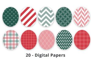 Alternative view of Red and Green Christmas Digital Paper