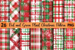 Red and Green Plaid Christmas Pattern