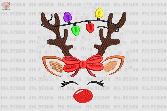 Reindeer Christmas Embroidery