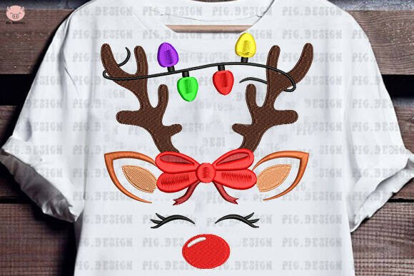 Reindeer Christmas Embroidery - Image 2