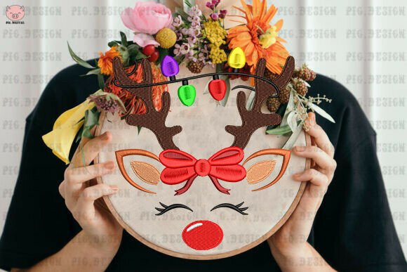 Reindeer Christmas Embroidery - Image 3