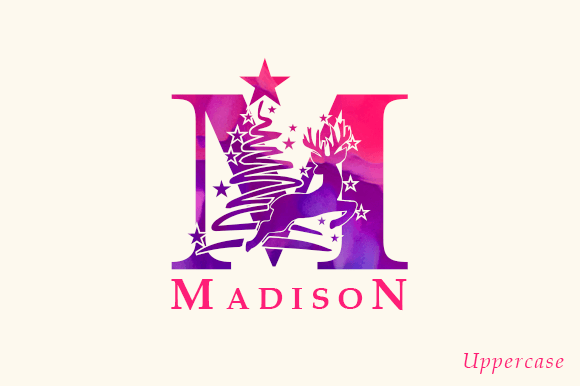 Reindeer Christmas Monogram Font - Image 2