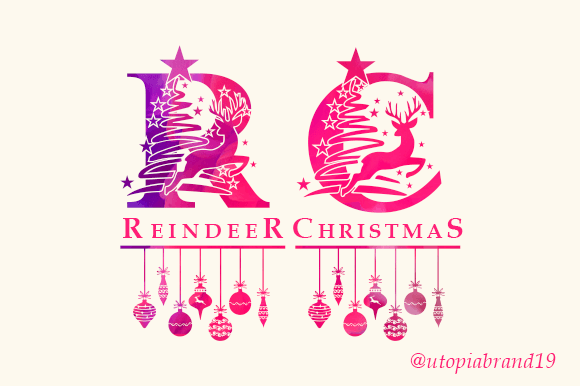 Reindeer Christmas Monogram Font