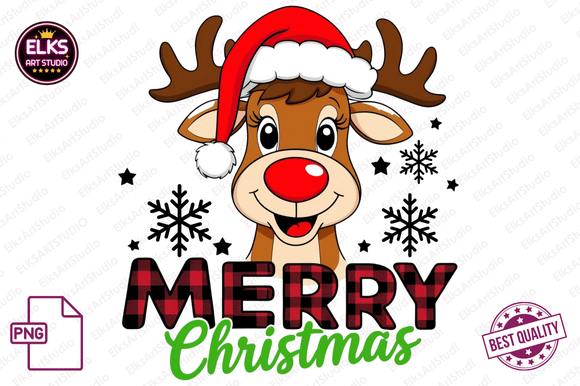 Reindeer Merry Christmas PNG Clipart