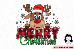 Reindeer Merry Christmas SVG PNG