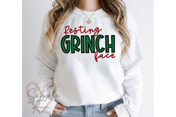 Resting Grinch Face Applique