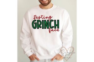 Alternative view of Resting Grinch Face Applique