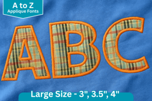 Retro Block Applique Embroidery Font