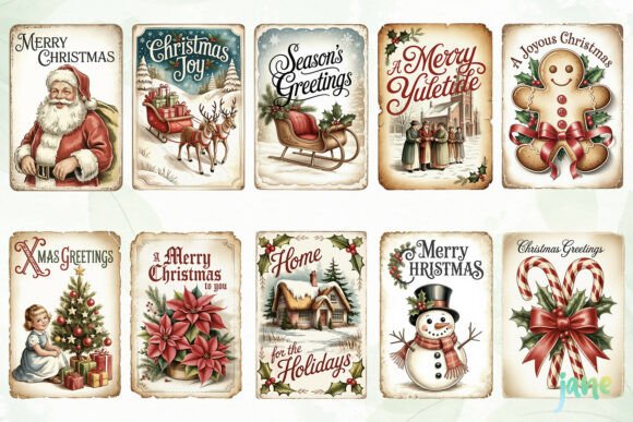 Retro Christmas Quotes Labels Bundle - Image 2