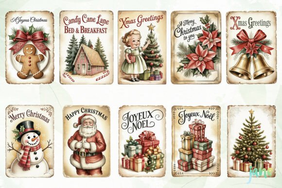 Retro Christmas Quotes Labels Bundle - Image 3