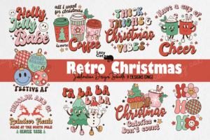 Retro Christmas Sublimation Bundle