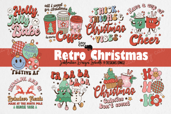 Retro Christmas Sublimation Bundle