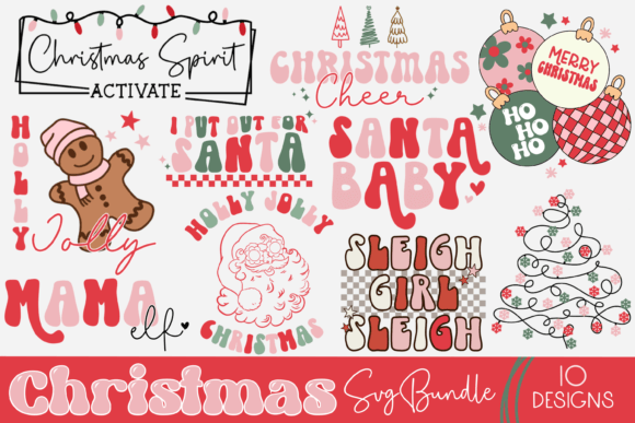 Retro Christmas Svg Bundle