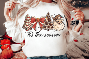 Retro Christmas Tree Santa Tis the Seaso