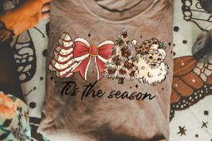 Alternative view of Retro Christmas Tree Santa Tis the Seaso