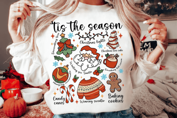 Retro Christmas Doodles PNG - Image 2