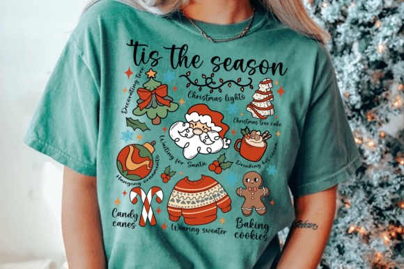 Retro Christmas Doodles PNG - Image 3