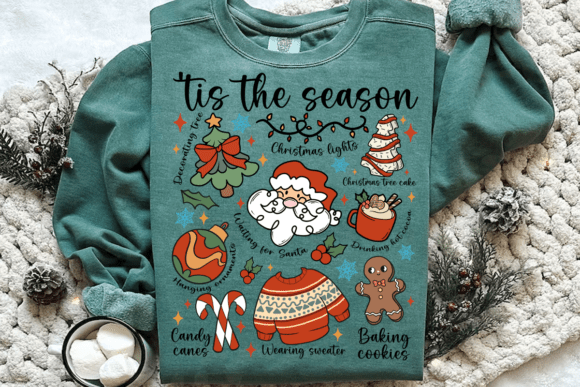 Retro Christmas Doodles PNG - Image 5