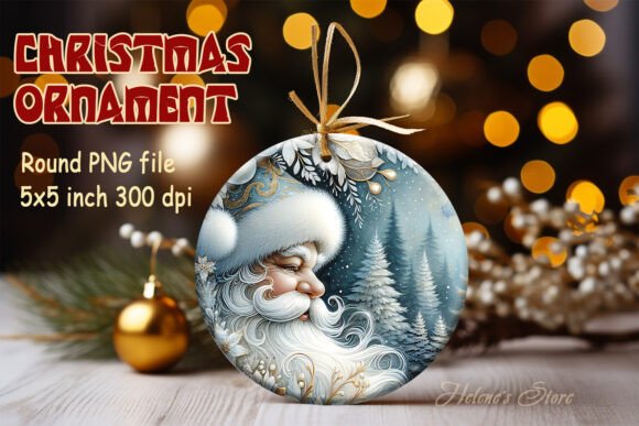 Retro Christmas Ornament Sublimation PNG