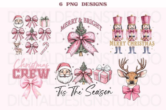 Retro Christmas Png, Pink Christmas Png
