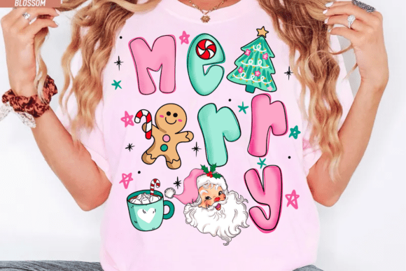 Retro Cute Merry Christmas PNG,Merry Png