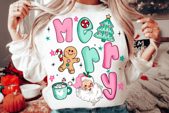 Retro Cute Merry Christmas PNG,Merry Png - Image 4