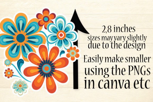 Retro Flower Stickers - Image 2