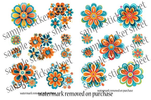 Retro Flower Stickers - Image 7