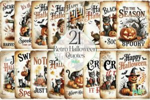 Retro Halloween Quotes Sublimation