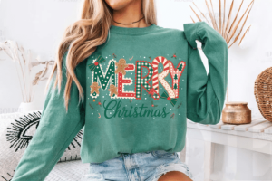 Alternative view of Retro Merry Doodles Png, Christmas Png