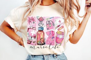 Retro Nurse Life Brushstroke PNG