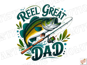 Retro Reel Great Dad Png Fishing Dad Png