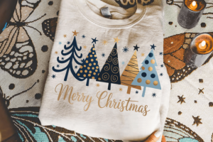 Retro Christmas Png, Blue Christmas Tree